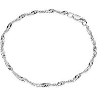 Materia Armkette Damen Singapurkette Hochglanz SA-84, 925 Sterling Silber von Materia