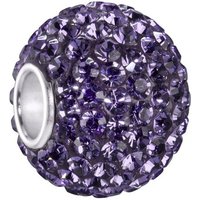 Materia Bead Damen XXL Kristall Lila Violett 12x16mm 1088, Hülse aus 925 Sterling Silber von Materia