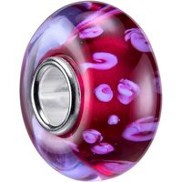 Materia Bead Glasperle Muster Punkte Tupfen Pink Rosa Charms Element 1635, Hülse aus 925 Sterling Silber von Materia