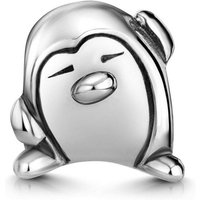 Materia Bead Pinguin Charms Element Penguin süß antik 856, 925 Sterling Silber, oxidiert von Materia