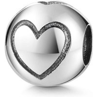 Materia Bead Silber Charm Kugel Herz Liebe rund antik 863, 925 Sterling Silber, geschwärzt von Materia