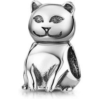 Materia Bead Silber Katze Kater Kätzchen Hochglanz 870, 925 Sterling Silber von Materia