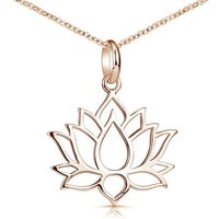 Materia Blumenanhänger Damen Rosegold Lotusblüte / Lotusblume KA-69, Sterlingsilber, rosevergoldet von Materia