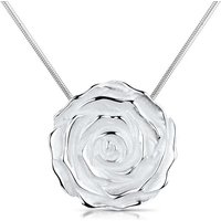 Materia Blumenanhänger Damen Silber Rose / Rosenblüte mattiert KA-44, 925 Sterling Silber, rhodiniert von Materia