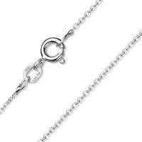 Materia Gliederkette Damen Silber Ankerkette filigran 1mm K130, 925 Sterling Silber von Materia