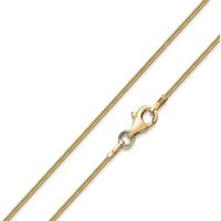 Materia Goldkette Schlangenkette Damen 1mm 40-120cm K126, Sterlingsilber, vergoldet von Materia