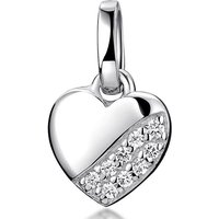 Materia Herzanhänger Mädchen Herz Liebe mit Zirkonia klein KA-275, 925 Sterling Silber, rhodiniert von Materia