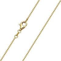 Materia Kette ohne Anhänger Damen Venezianerkette Halskette Gold 1mm 40-70cm K144, Sterlingsilber, vergoldet von Materia