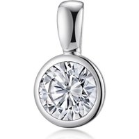 Materia Kettenanhänger Damen Silber Zirkonia Rund Ø10,4mm KA-180, 925 Sterling Silber, rhodiniert von Materia