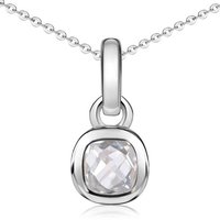 Materia Kettenanhänger Damen Zirkonia Silber Weiß KA-248-Zirkonia, 925 Sterling Silber von Materia