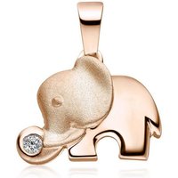 Materia Kettenanhänger Elefant Damen Glücksbringer KA-379 Rose, 925 Sterling Silber, vergoldet von Materia