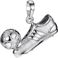Materia Kettenanhänger Fußball / Fußballschuh mit Ball Silber KA-70, 925 Sterling Silber, rhodiniert von Materia