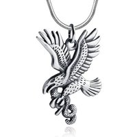 Materia Kettenanhänger Herren Silber Adler mit Schlange KA-247, 925 Sterling Silber, geschwärzt von Materia