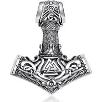 Materia Kettenanhänger Herren Thors Hammer keltisch KA-98, 925 Sterling Silber, geschwärzt von Materia