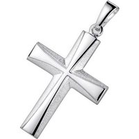 Materia Kettenanhänger Kreuz Silber satiniert KA-22-Silber, aus 925 Sterling Silber, rhodiniert von Materia