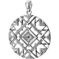 Materia Kettenanhänger Ornamente Geometrisch Rund Ø30mm KA-419, 925 Sterling Silber, rhodiniert von Materia