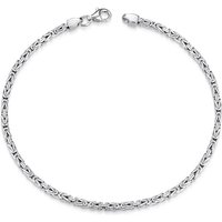 Materia Königsarmband Herren Silber Vierkant 2,5mm SA-3, 925 Sterling Silber, rhodiniert von Materia