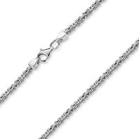 Materia Königskette Herren Halskette 2,5mm K29, 925 Sterling Silber massiv, rhodiniert von Materia