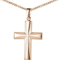 Materia Kreuzanhänger Kreuz Rosegold satiniert KA-22-Rose, aus 925 Silber, vergoldet von Materia