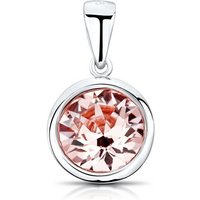 Materia Kristallanhänger Damen Kristallanhänger Ø10mm Apricot KA-462, aus 925 Sterling Silber, rhodiniert von Materia