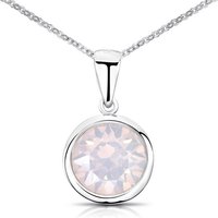 Materia Kristallanhänger Damen Kristallanhänger Ø10mm Creme KA-462, aus 925 Sterling Silber, rhodiniert von Materia