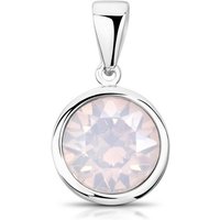 Materia Kristallanhänger Damen Kristallanhänger Ø10mm Creme KA-462, aus 925 Sterling Silber, rhodiniert von Materia