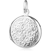 Materia Medallionanhänger Damen Medaillon Silber Blumen Ornamente KA-186, 925 Sterling Silber von Materia