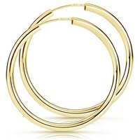 Materia Paar Creolen Damen Gold klassisch Ø30mm SO-420, Sterlingsilber, vergoldet von Materia