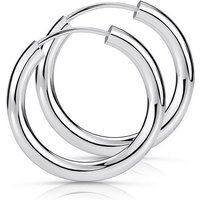 Materia Paar Creolen Damen Herren klein Ø15mm SO-15, 925 Sterling Silber von Materia