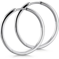 Materia Paar Creolen Damen Ohrringe Silber massiv Ø33mm SO-429, 925 Sterling Silber, rhodiniert von Materia