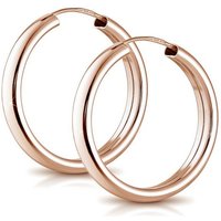 Materia Paar Creolen Damen Rosegold Ø25mm SO-120, Sterlingsilber, rosevergoldet von Materia