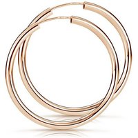 Materia Paar Creolen Damen Rosegold Ohrringe 30mm SO-366, Sterlingsilber, rosevergoldet von Materia