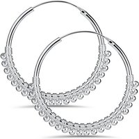 Materia Paar Creolen Damen Silber Kugelcreolen Ø30mm SO-418, 925 Sterling Silber von Materia