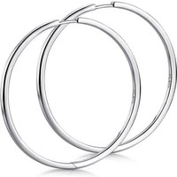 Materia Paar Creolen Damen Silber klassisch Ø43mm SO-430, 925 Sterling Silber, rhodiniert von Materia