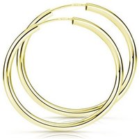 Materia Paar Creolen Ohrringe Damen Gold 40mm SO-113, Sterlingsilber, vergoldet von Materia