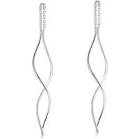 Materia Paar Ohrhänger Damen Durchzieher Spirale lang SO-231, 925 Sterling Silber von Materia