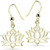 Materia Paar Ohrhaken Damen Lotus / Lotusblume SO-73 Gold, 925 Sterling Silber, vergoldet von Materia