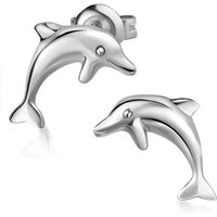 Materia Paar Ohrstecker Delfin Ohrringe Silber Dolphin SO-318, 925 Sterling Silber, rhodiniert von Materia