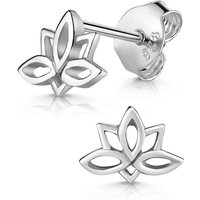 Materia Paar Ohrstecker Lotus Blume Blüte minimalistisch klein SO-143, 925 Sterling Silber von Materia