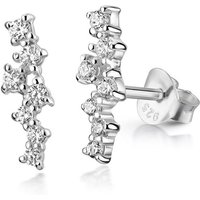 Materia Paar Ohrstecker Ohrringe Damen Zirkonia weiß SO-406, 925 Sterling Silber, rhodiniert von Materia