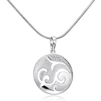 Materia Runder Anhänger Damen Silber Ornament Anhänger Zirkonia Ø23mm KA-455, 925 Sterling Silber, rhodiniert von Materia