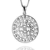 Materia Runder Anhänger Damen Silber Sonne keltisch Ø33mm KA-181, 925 Sterling Silber, rhodiniert von Materia