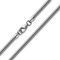 Materia Schlangenkette Damen Herren Halskette 3mm K28, aus 925 Sterling Silber, rhodiniert von Materia