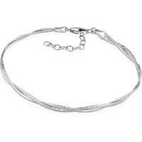 Materia Silberarmband Damen Glitzer Tondakette gedreht SA-106, 925 Sterling Silber, rhodiniert von Materia