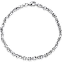 Materia Silberarmband Herren Ankerkette massiv 2,9mm SA-140, 925 Sterling Silber, rhodiniert von Materia