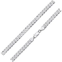 Materia Silberarmband Herren Panzerarmband 6mm diamantiert 18-24cm SA-63, 925 Sterling Silber, rhodiniert von Materia