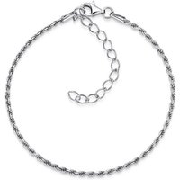 Materia Silberarmband Kordelkette 1,2mm gedreht 18-23cm SA-27, 925 Sterling Silber, rhodiniert von Materia