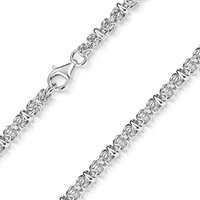 Materia Silberkette Damen Herren Silber Königskette 5mm 45-60cm K77, 925 Sterling Silber, rhodiniert von Materia