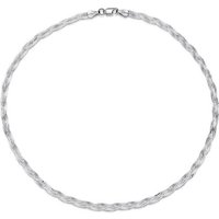 Materia Silberkette Damen Herringbone / Fischgrät geflochten K62, 925 Sterling Silber, rhodiniert von Materia