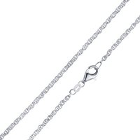 Materia Silberkette Damen Silber Doppel-Ankerkette 2mm 40-80cm K58, 925 Sterling Silber, rhodiniert von Materia